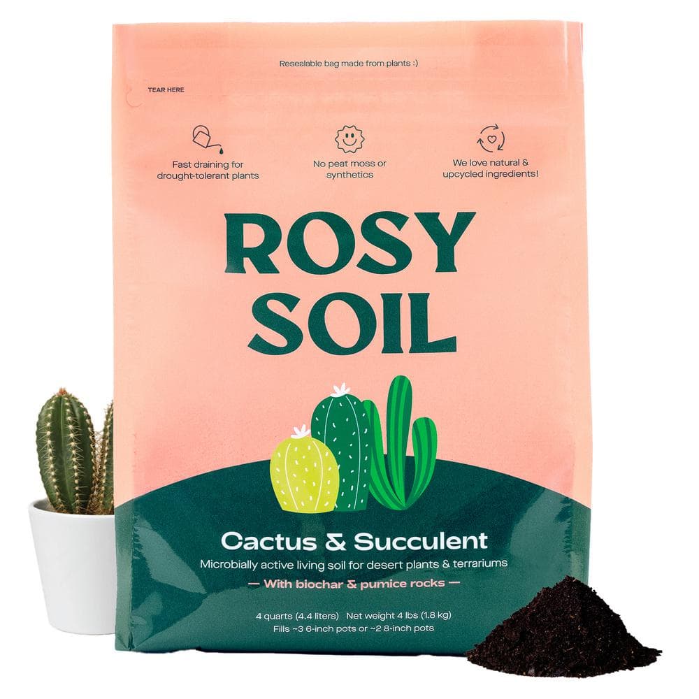 4 qt. Cactus and Succulent Potting Mix: Microbially Active Living Soil for Desert Plants and Terrariums - Hercitys