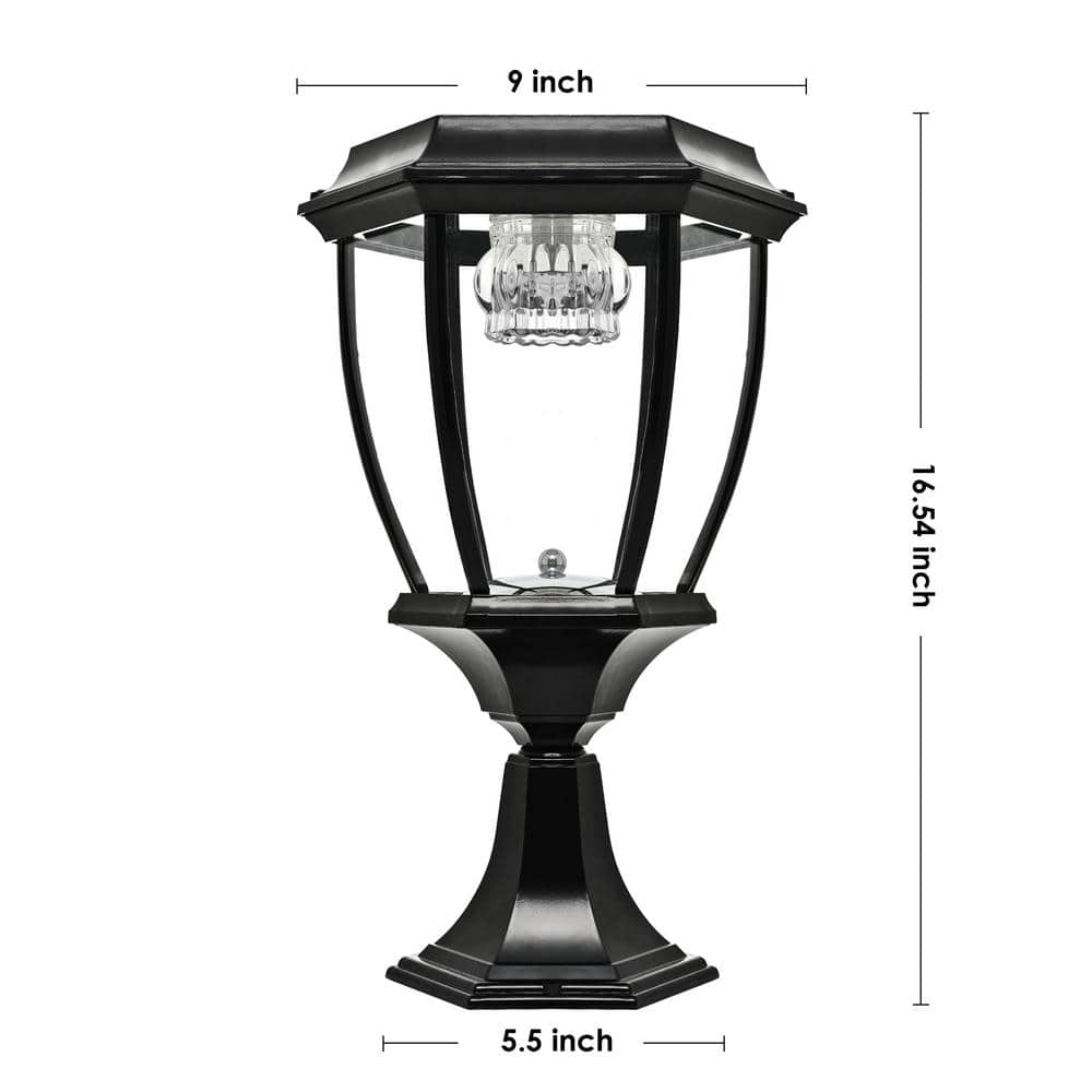 1 Light Black Aluminum Integrated LED Solar Outdoor Weather Resistant Post Light with Bulb Included - Hercitys