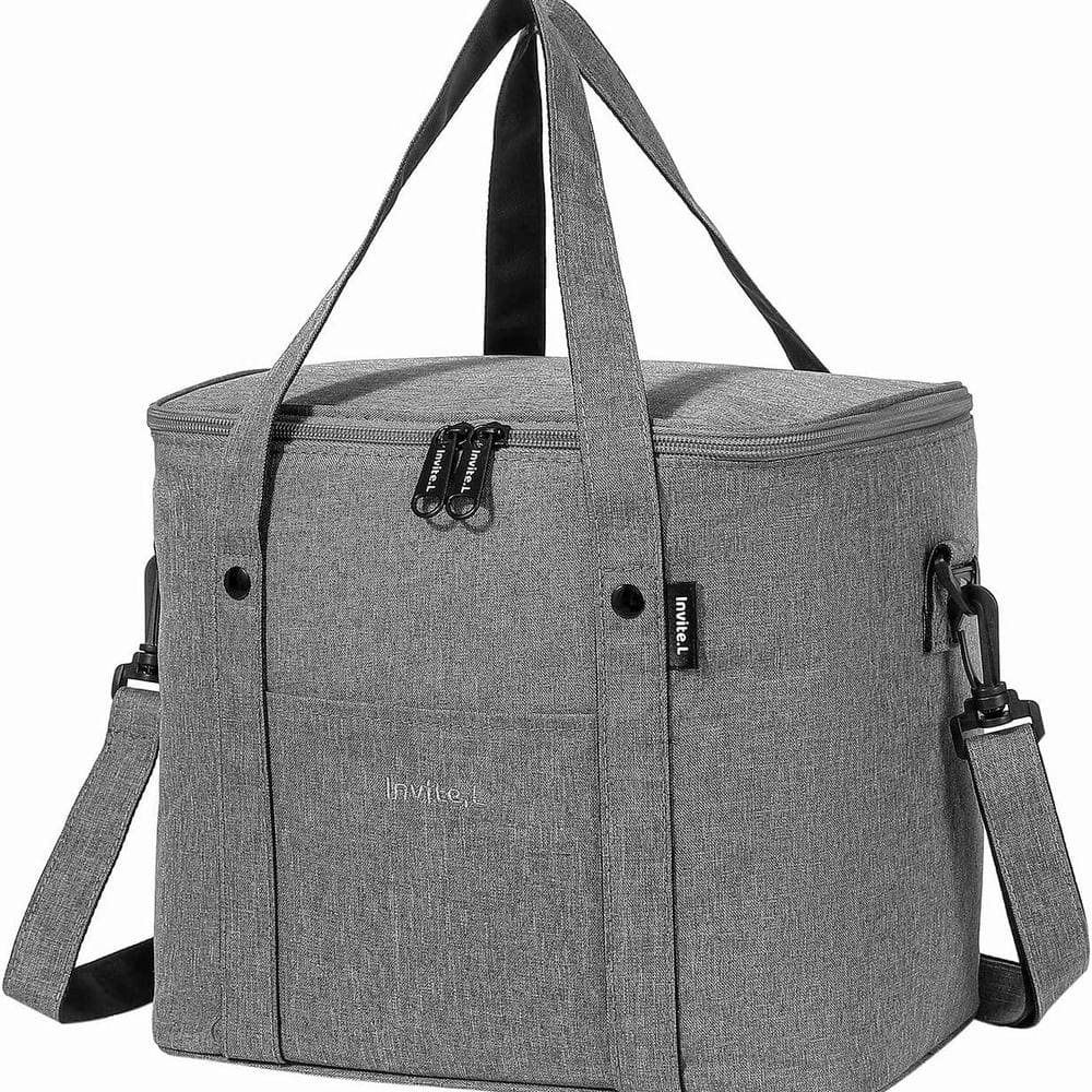 13 Qt. Insulated Cooler Lunch Bag with Leakproof and Shoulder Strap in Gray - Hercitys