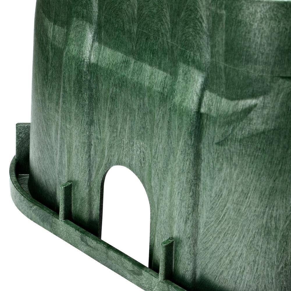 13 in. X 20 in. Jumbo Rectangular Pro-Spec Series Valve Box & Cover, 12 in. Height, Green Box, Green ICV Cover - Hercitys
