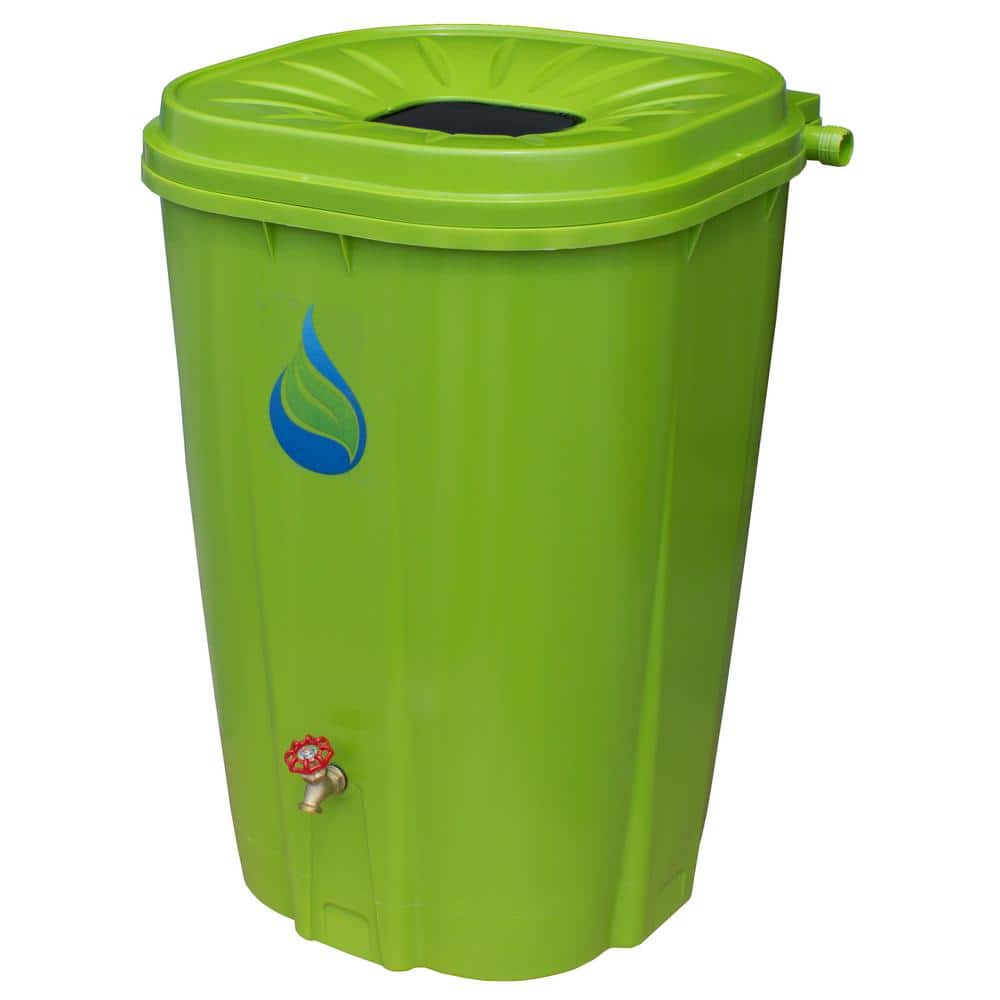 55 Gal. Rain Barrel Green with Brass Spigot - Hercitys