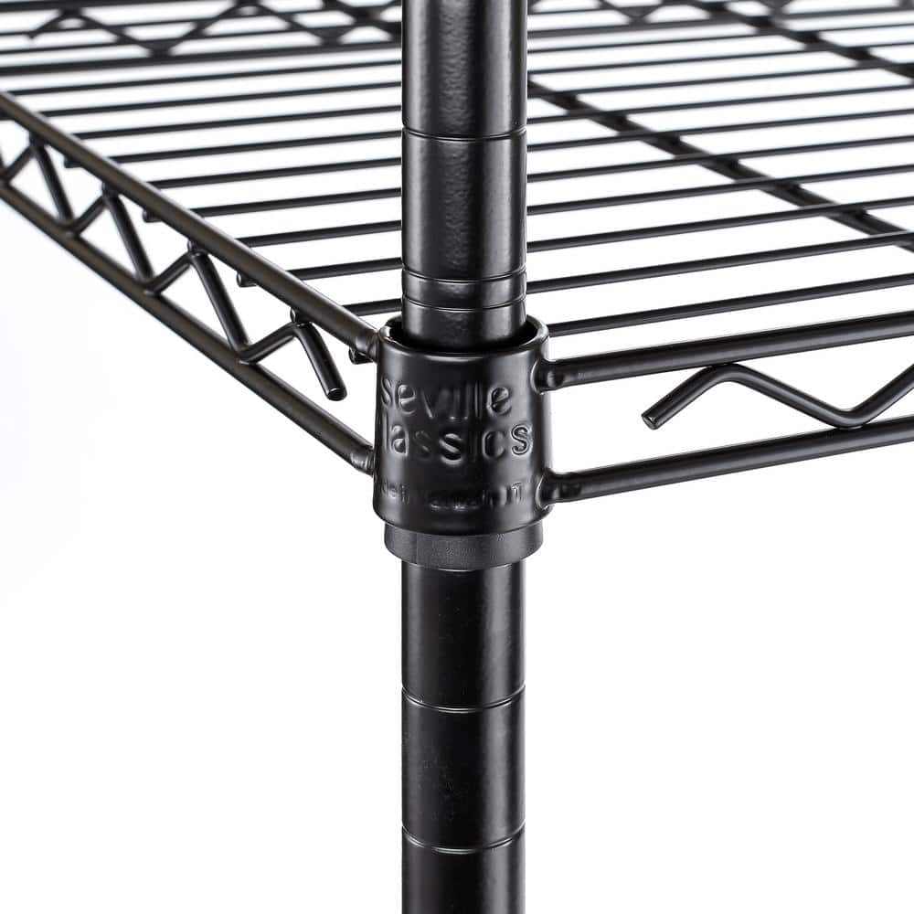 5-Tier Steel Wire Shelving System in Black (30 in. W x 14 in. D x 60 in. H) - Hercitys