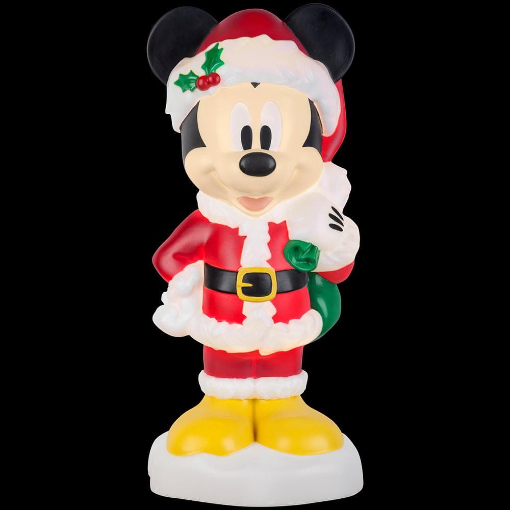 2 ft. Tall White Lighted Christmas Outdoor Decor-Mickey with Gifts-Disney - Hercitys