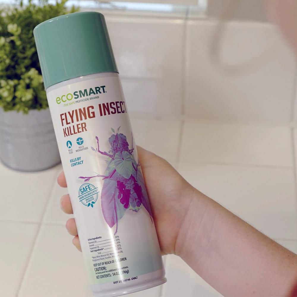14 oz. Natural Flying Insect Killer with Plant-Based Rosemary and Peppermint Oil, Aerosol Spray Can (2-Pack) - Hercitys