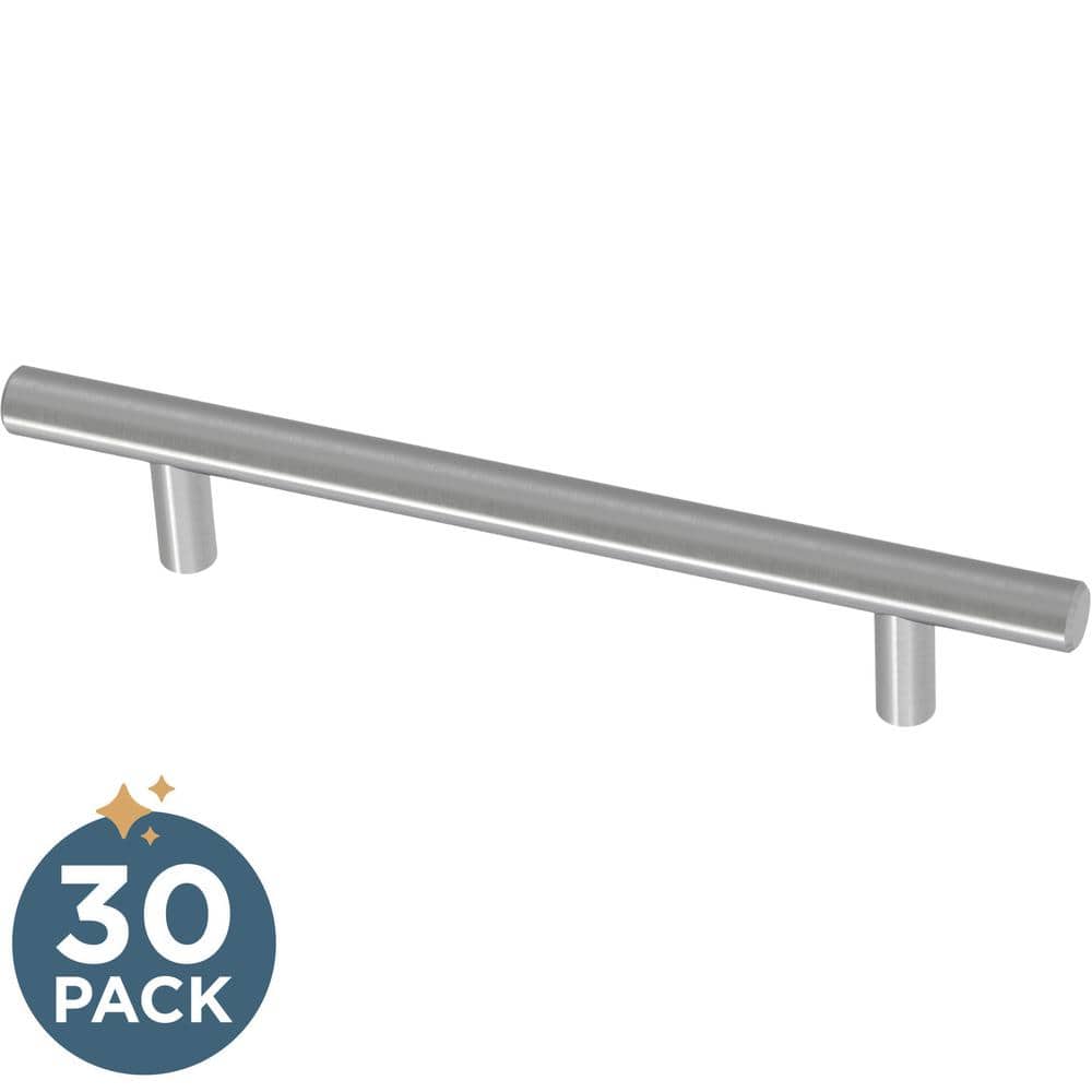 30-Pack Simple Bar 5-1/16 in. (128 mm) Modern Cabinet Drawer Pulls in Stainless Steel - Hercitys