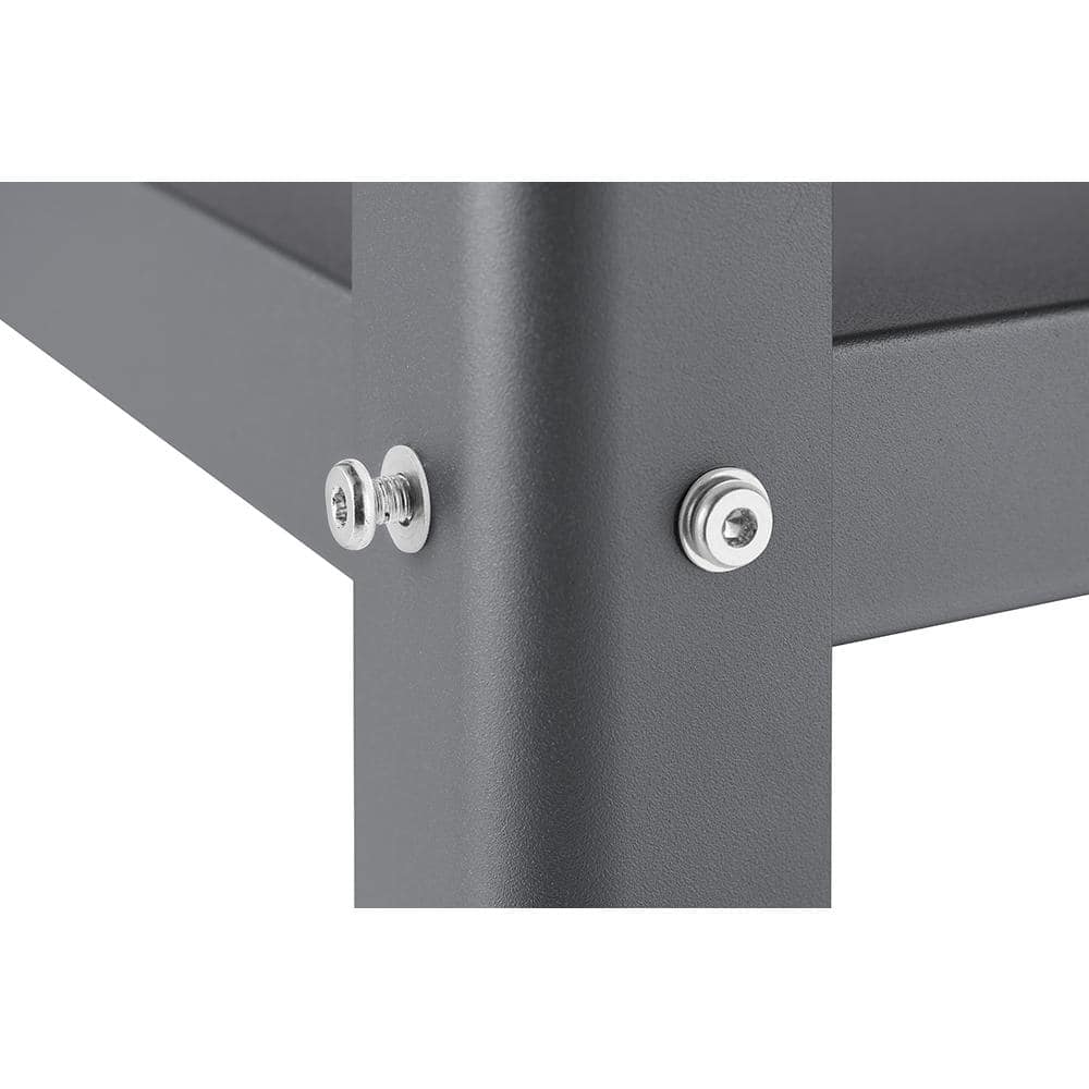 3-Tier Metal Utility Cart with Wheels in Dark Gray - Hercitys