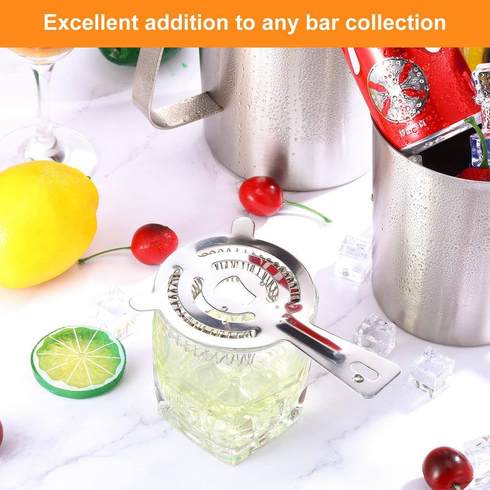 16-Piece Silver Stainless Steel Bar Strainers, Bartender Strainers, Cocktail Strainers, Drink Strainers - Hercitys
