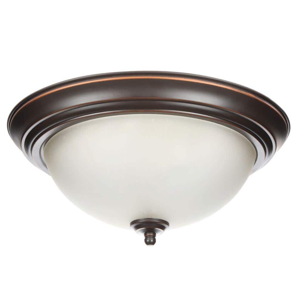 13 in. 2-Light Oil Rubbed Bronze Flush Mount (4-Pack) - Hercitys