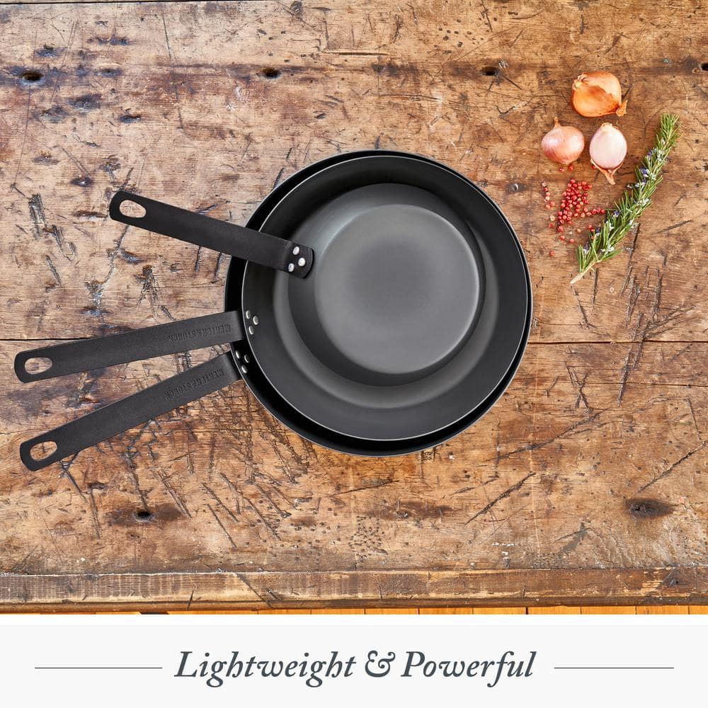 10 in. Black Carbon Steel Open Frying Pan - Hercitys