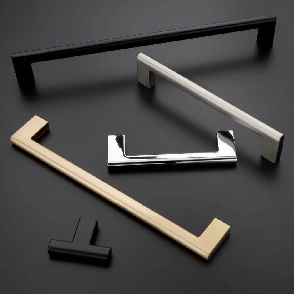 5-Pack Vail 8 in. (203 mm) Center-to-Center Modern Satin Brass Bar Drawer Pull - Hercitys