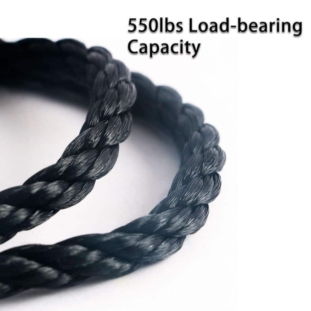 47 in. to 71 in. Adjustable 550 lb. Capacity Saucer Swing Replacement Straps, Black (2-Pack) - Hercitys