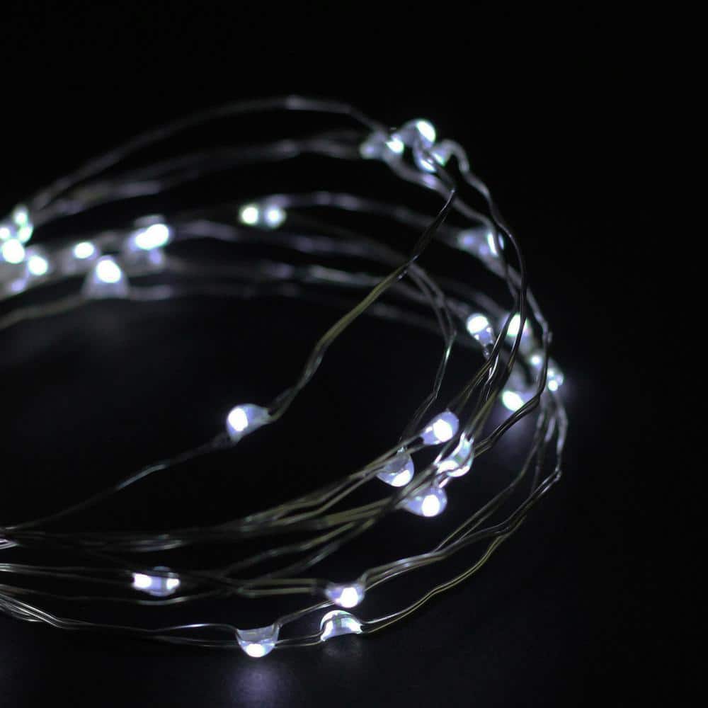 100-Light LED Pure White Micro Fairy Lights with 16.25 ft. Copper Wire - Hercitys