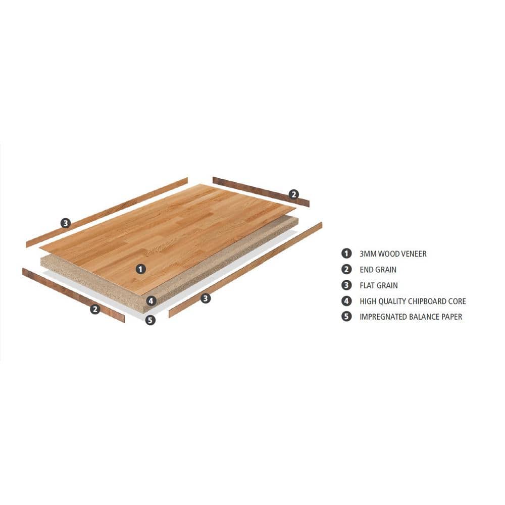 4 ft. L x 25 in. D Finished Engineered Walnut Butcher Block Countertop - Hercitys