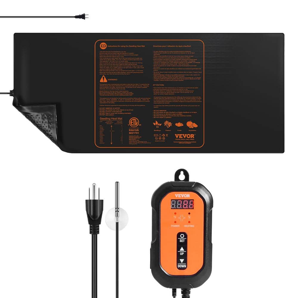 48 in. x 20.75 in. Seedling Mat with Thermostat Heat Mats MET-Certified Waterproof Heating Pad (1-Pack) - Hercitys