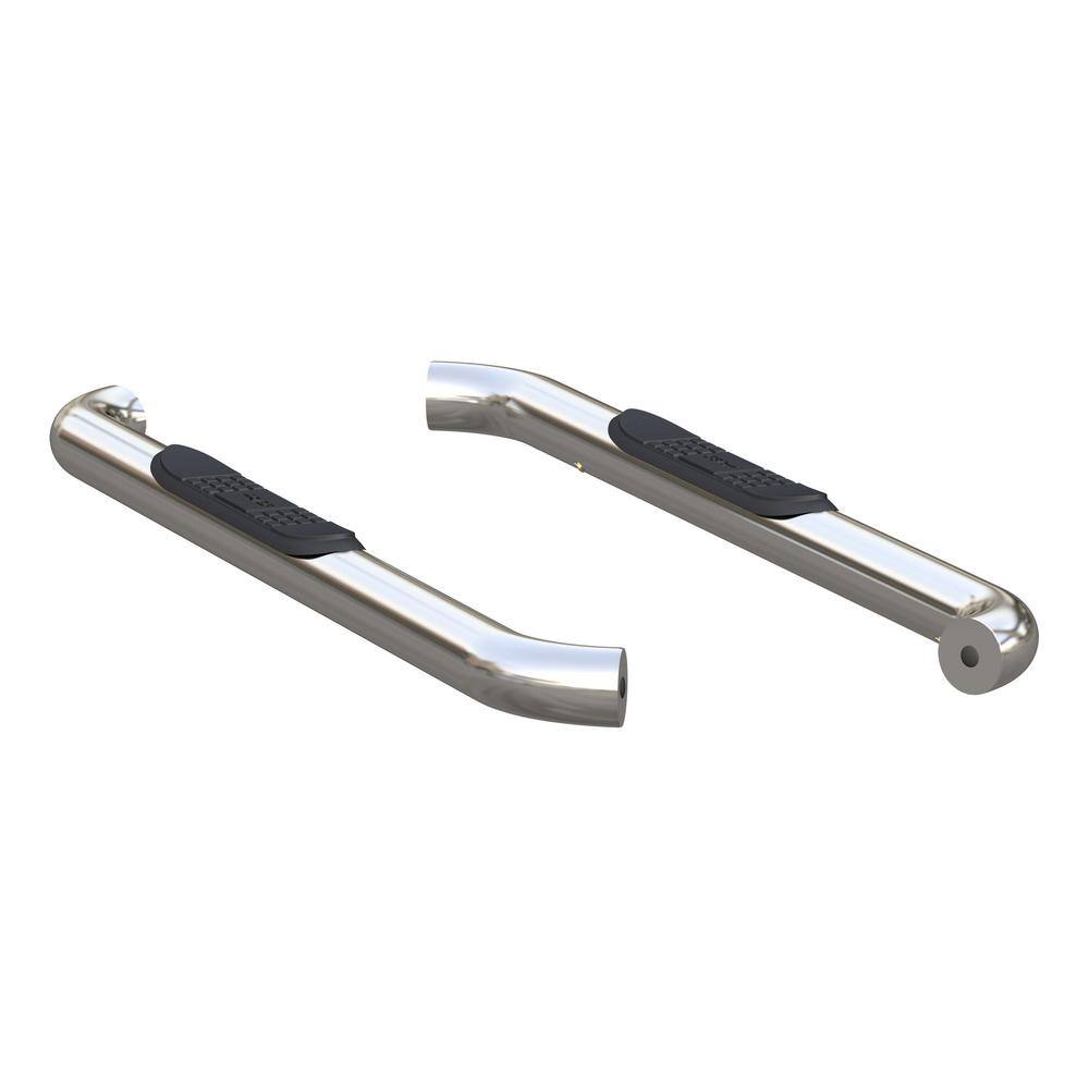 3-Inch Round Polished Stainless Steel Nerf Bars, No-Drill, Select Ford F-150, F-250, F-350 Super Duty - Hercitys