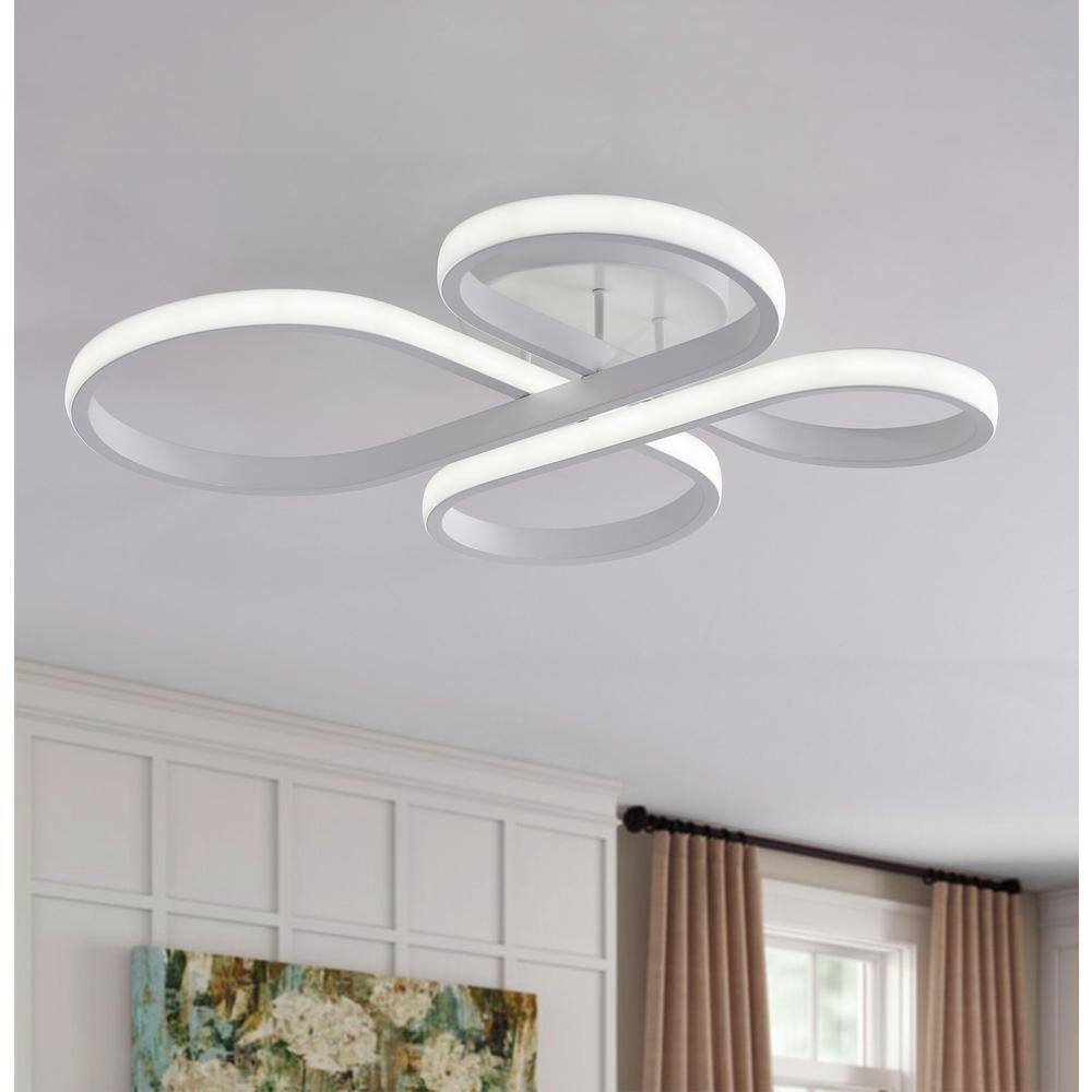 20.47 in. 1-Light Modern Linear Integrated LED Flush Mount Ceiling Lighting Fixtures - Hercitys