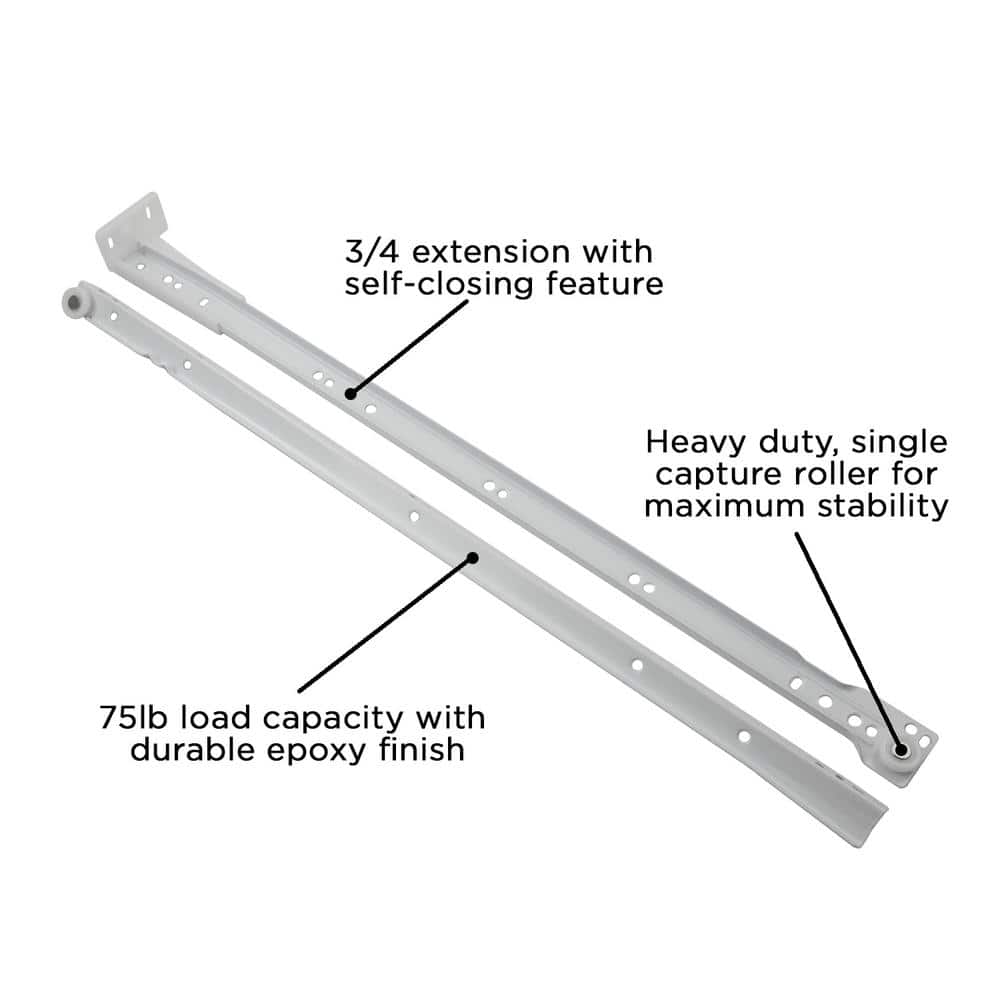 22 in. Bottom Mount Euro Drawer Slide (1-Pair) - Hercitys
