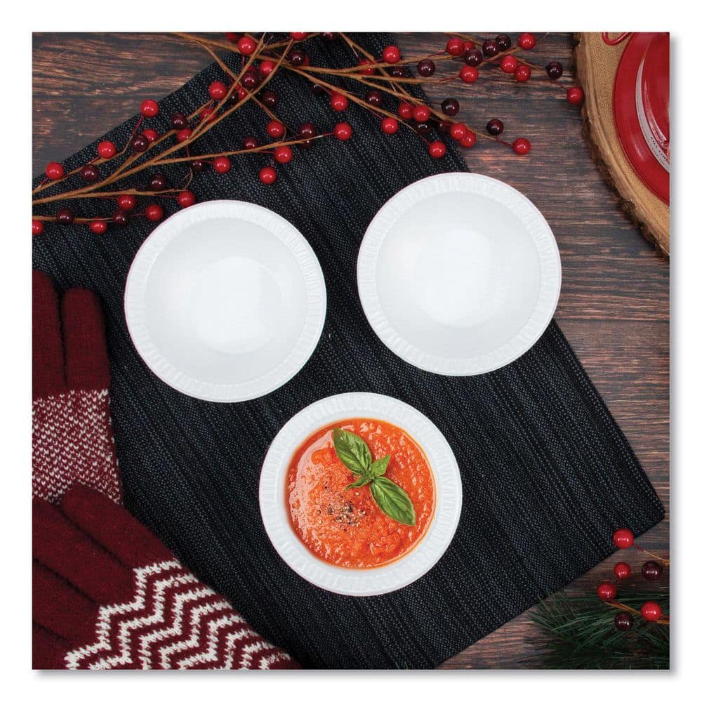 5 oz. White Non-Laminated Disposable Foam Bowls, 125 / Pack, 8 Packs / Carton - Hercitys