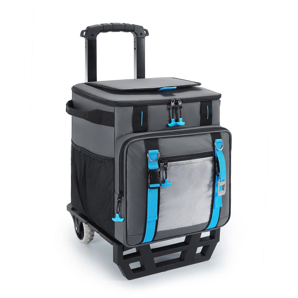 31 qt. Soft-Side Cooler with Wheels 16-Hrs Ice Retention Rolling Cooler with PU-Coated Waterproof Soft Cooler Bag - Hercitys