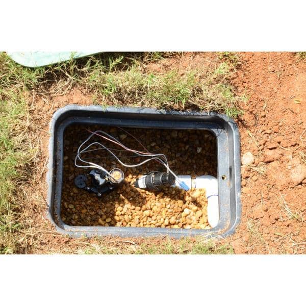 14 in. X 19 in. Rectangular Standard Series Valve Box & Cover, 12 in. Height, Green Box, Green ICV Cover - Hercitys