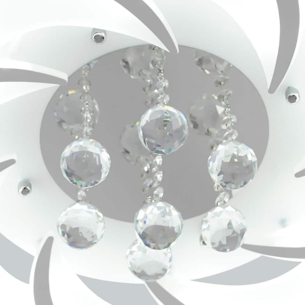 20.47 in. 1- Light White Modern Flower Shape LED Semi-Flush Mount Ceiling Light with Acrylic Shade (Cool Light) - Hercitys