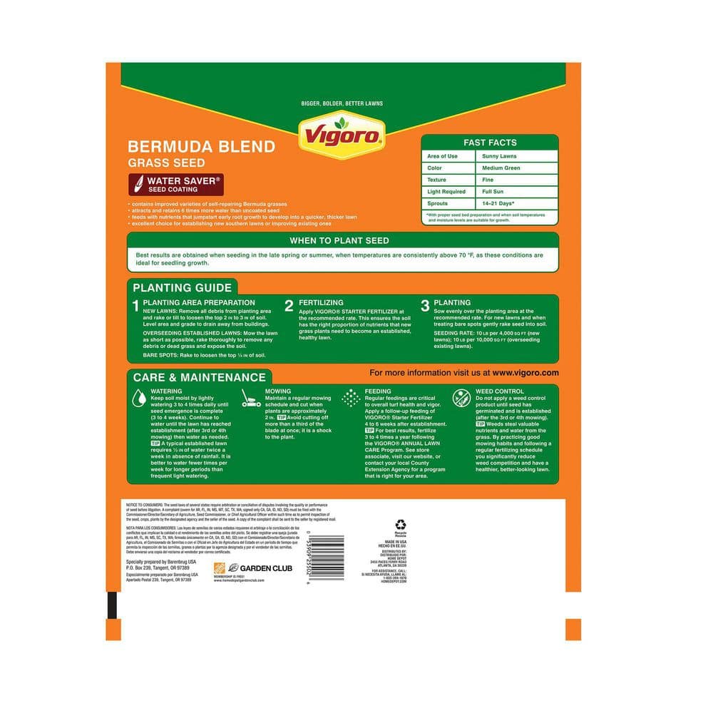 5 lbs. Bermuda Grass Seed Blend with Water Saver Seed Coating - Hercitys