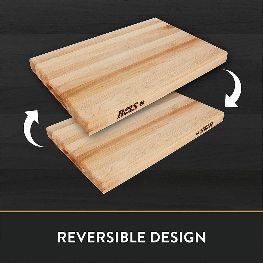 24 in. x 18 in. Edge Grain Maple Wood Reversible Cutting Board Block - Hercitys