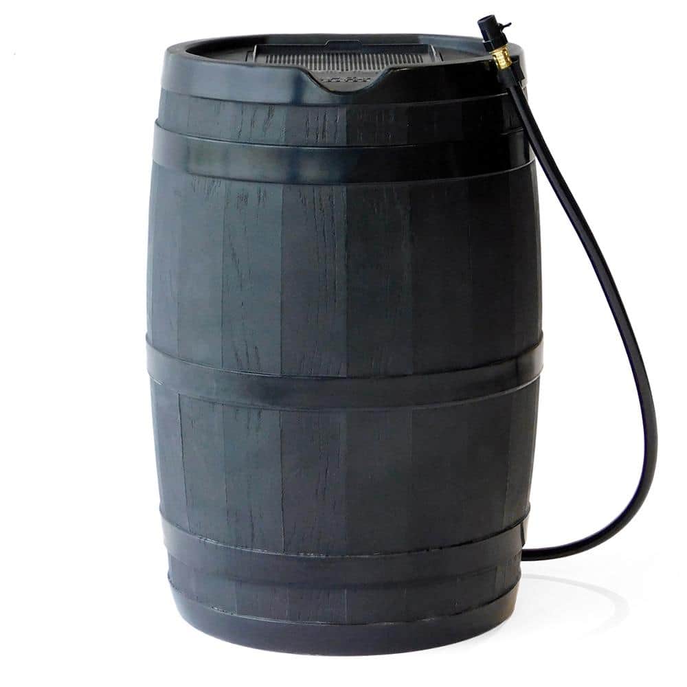 45 Gal. RC45 Rain Barrel, Black - Hercitys