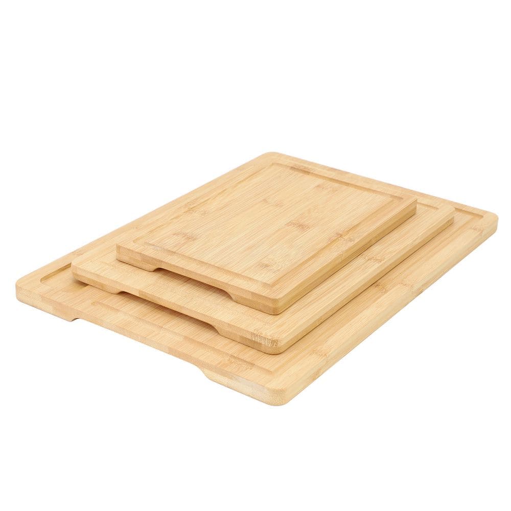 3-Piece Bamboo Cutting, Prep and Serving Boards - Hercitys