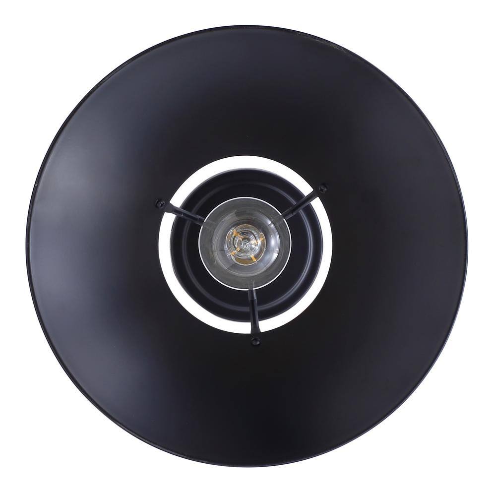 12 in. 1-Light Farmhouse Black Semi-Flush Mount Light Industrial Close to Ceiling Lighting - Hercitys