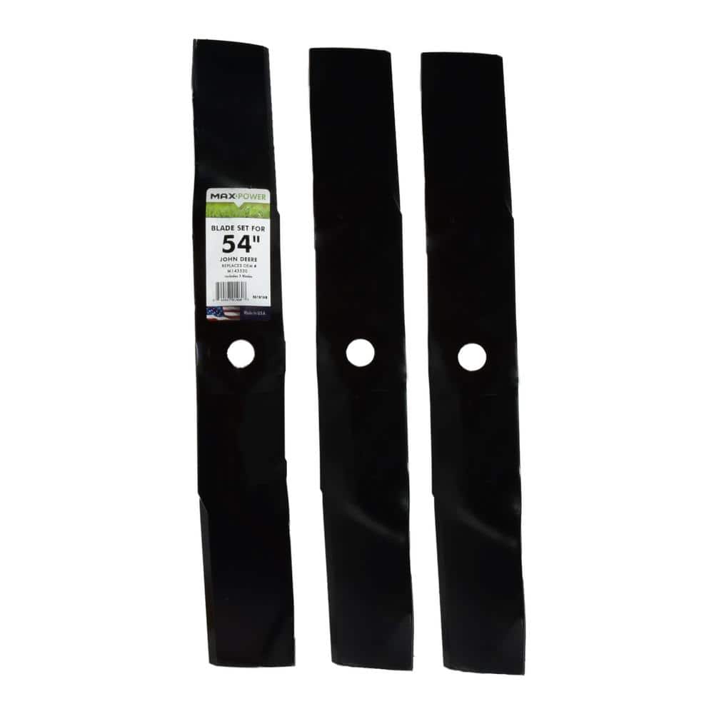 3 Blade Set for Many 54 in. Cut John Deere Mowers Replaces OEM #’s M143520 and 50-4441 - Hercitys