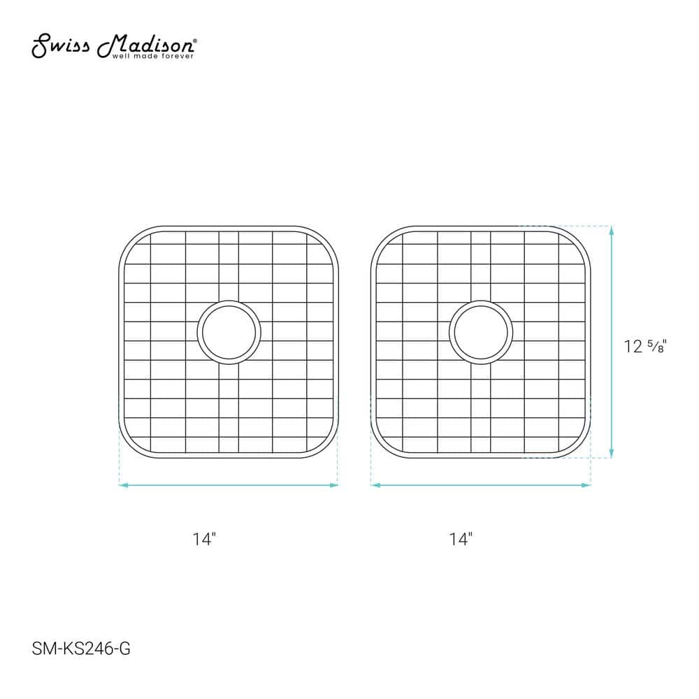 13.75 in. x 12.25 in. Stainless Steel Kitchen Sink Grid for SM-KS246 - Hercitys