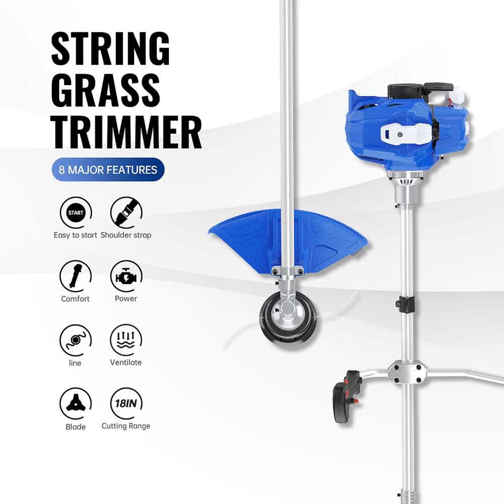 52 cc Gas 2-Stroke 2-in-1 Brush Cutter and String Hand Held Trimmer - Hercitys