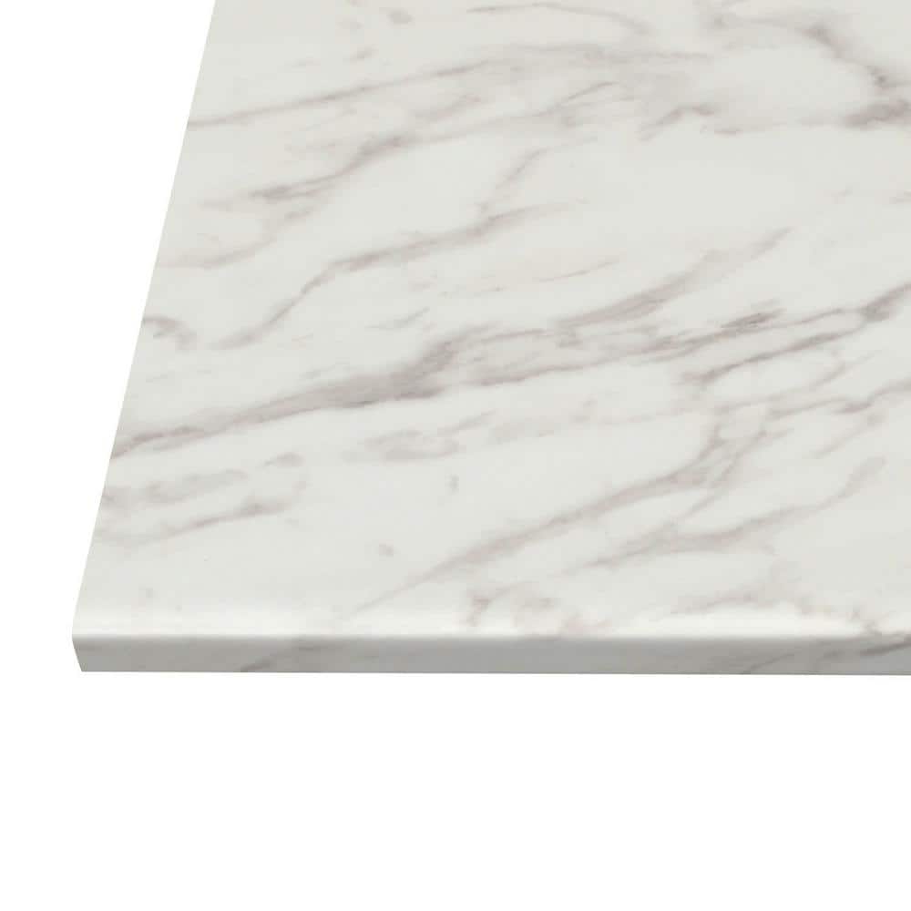 4 ft. Straight Laminate Countertop in Textured Anzio Marble with Waterfall Edge and Integrated Backsplash - Hercitys