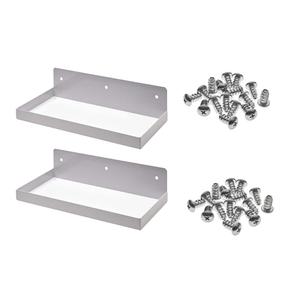 12 in. W x 6 in. D Epoxy Coated Steel Shelf for DuraBoard in White (2-Pack) - Hercitys