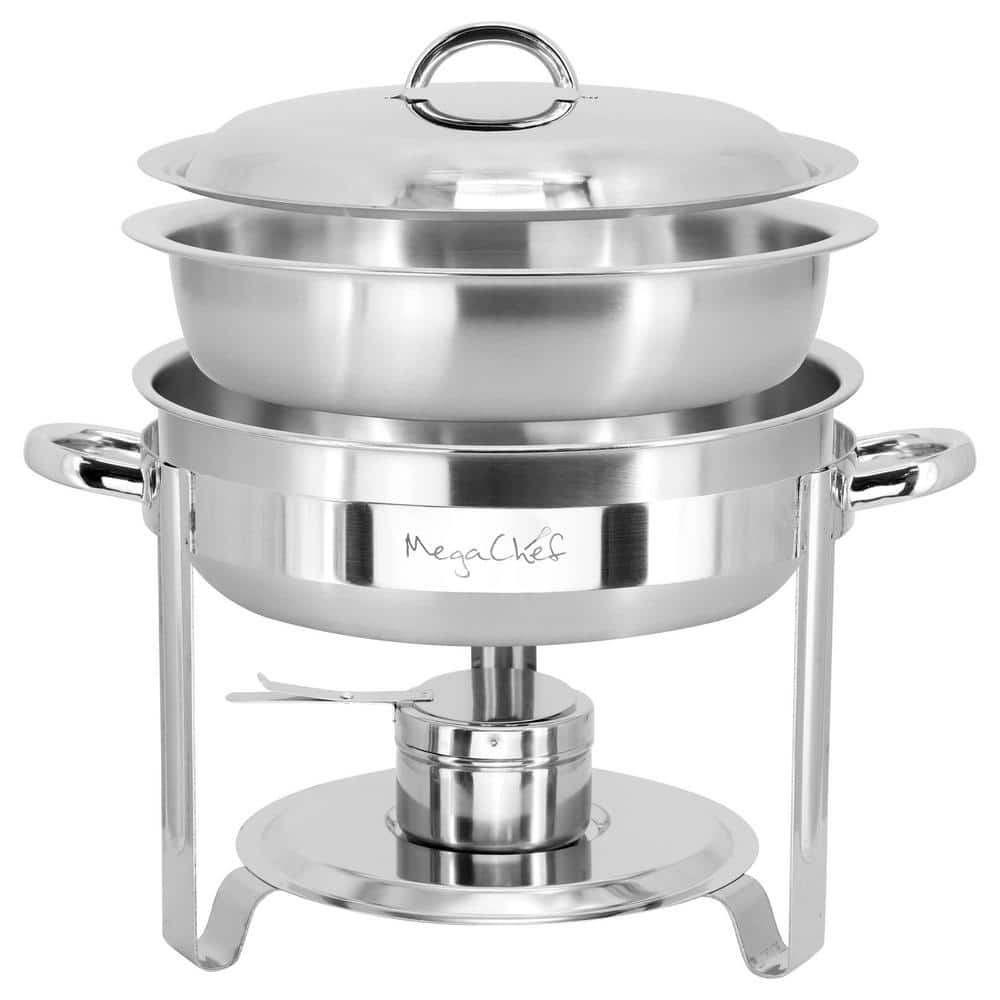 5.3 qt. Round Stainless Steel Professional Chafing Dish/Food Warmer/Buffet Server Serving Trays - Hercitys