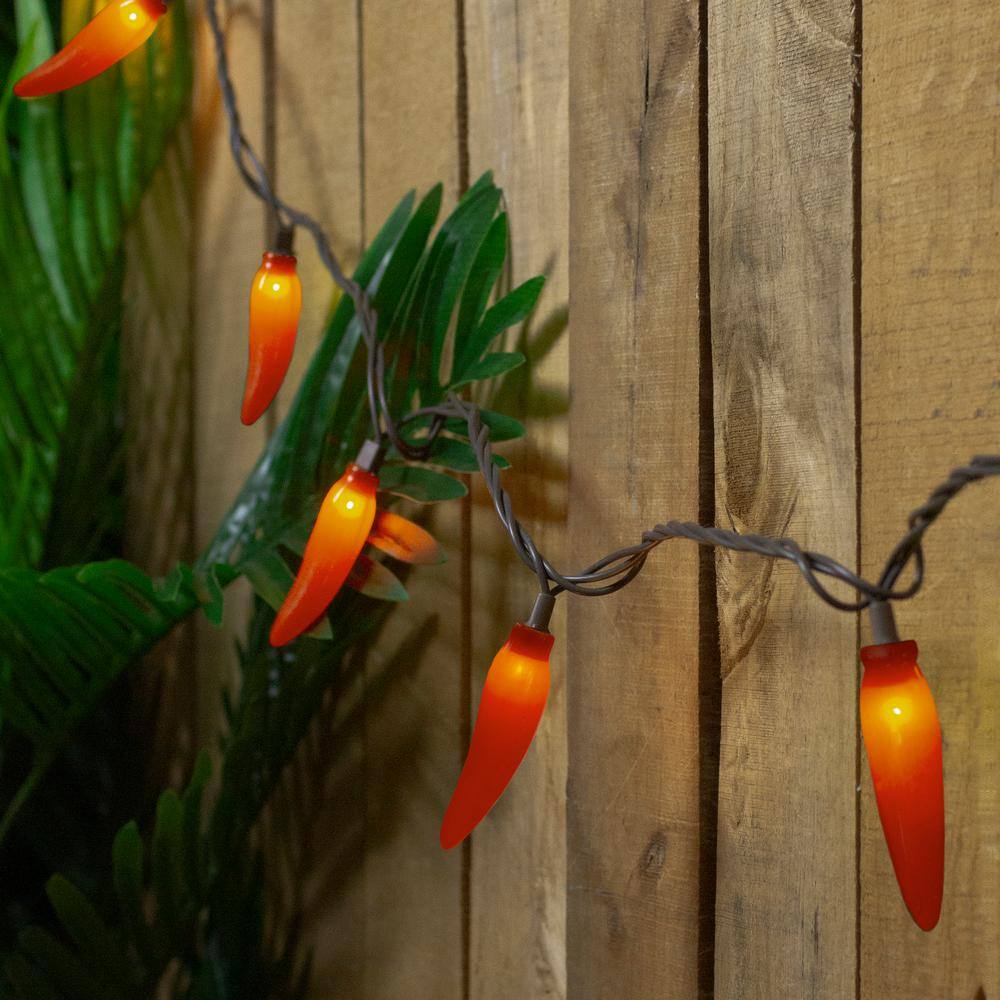 35-Count Red Chili Pepper Patio String Light Set, 22.5 ft. Brown Wire - Hercitys