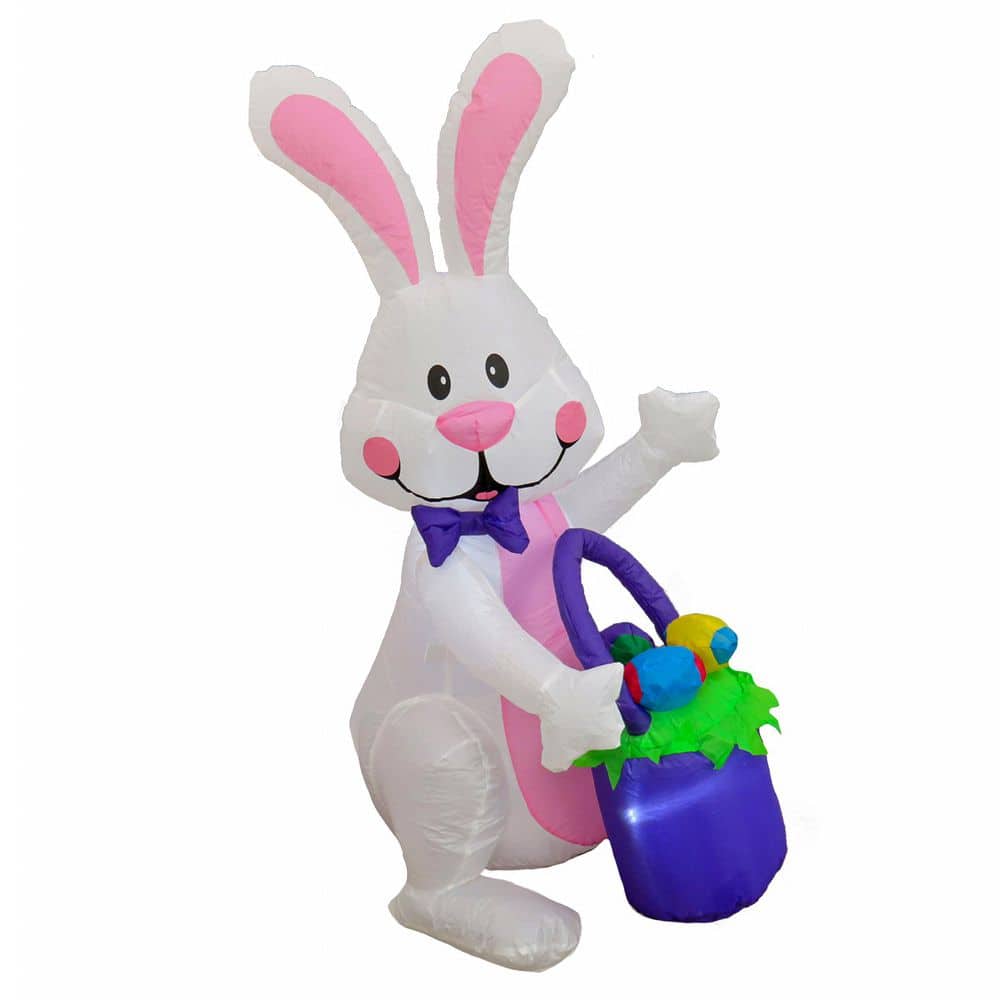 4 ft. Inflatable Bunny with Easter Basket - Hercitys