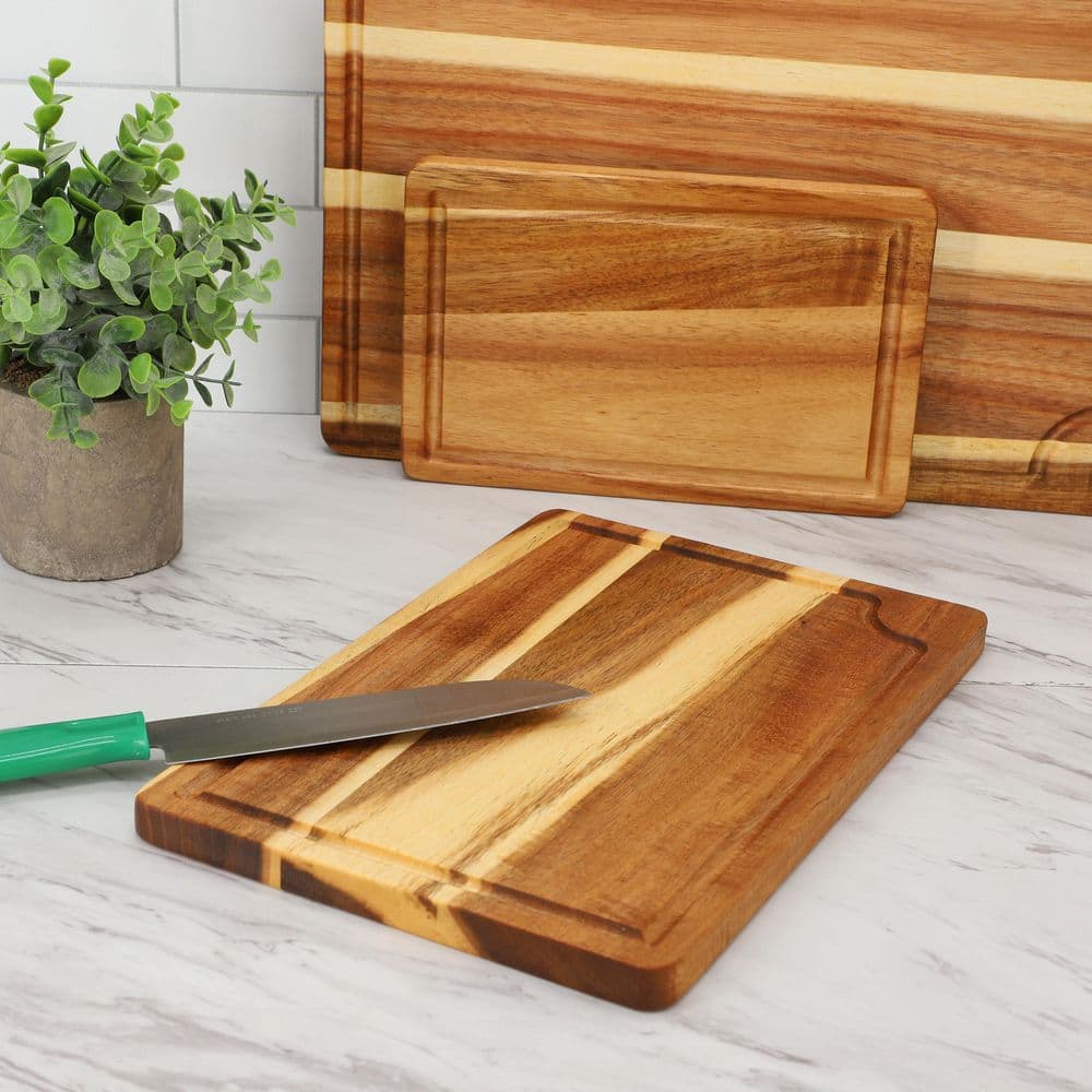 3 Piece Acacia Wood Cutting Board Set - Hercitys