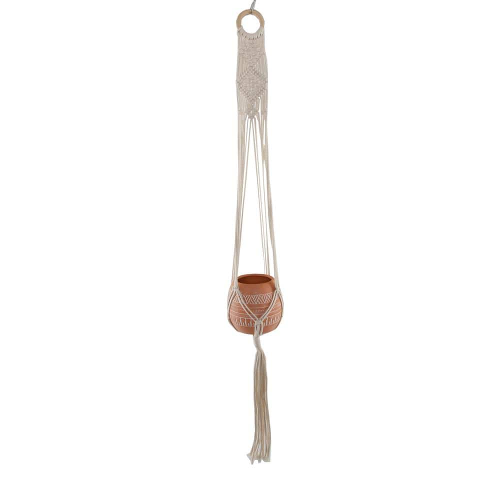 43 in. Cotton Hanging Macrame Plant Hanger - Hercitys