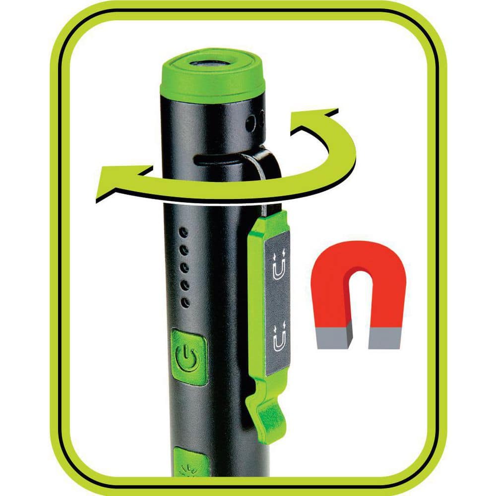 450/140 Lumen Rechargeable LED Inspection Pen Light with Flood, Spot, UV Light & Red Laser Pointer, Magnetic Pocket Clip - Hercitys