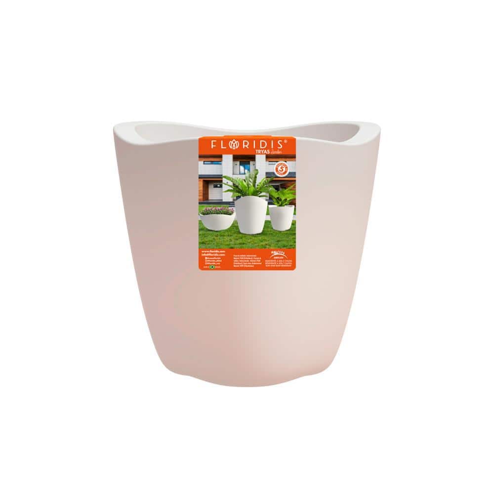 12.5 in.W x 12 in. H Tryas Medium White Plastic Decorative Pot - Hercitys