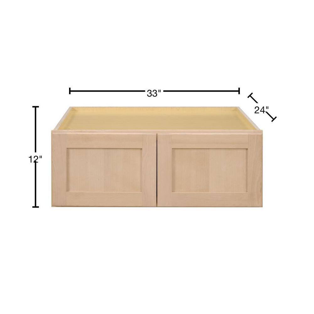33 in. W x 24 in. D x 12 in. H Ready to Assemble Wall Bridge Kitchen Cabinet in Unfinished with CLICKREADY Technology - Hercitys