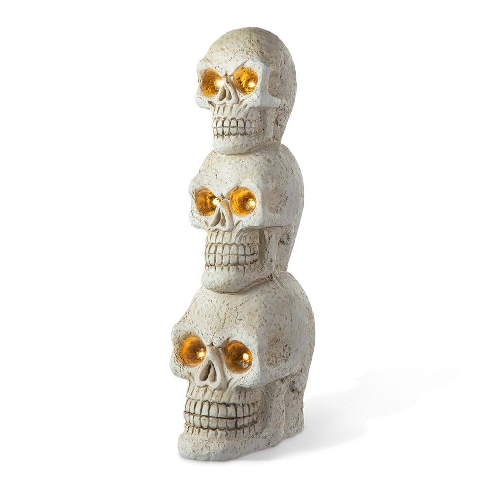 25.50 in. H Ligted Halloween MGO Skull Porch Decor with Timer - Hercitys