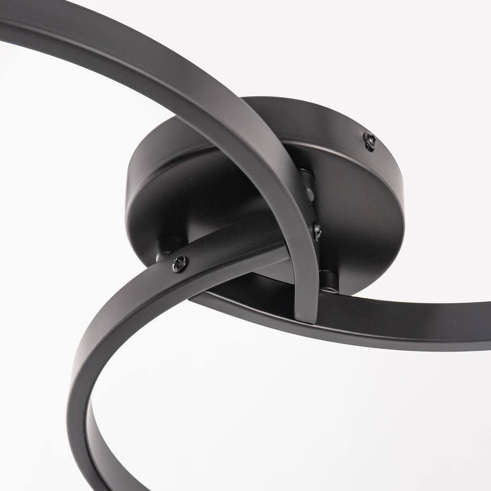 11.8 in. 3-Light Semi-Flush Mount Ceiling Light, Matte Black Bedroom Light Fixtures with Clear Glass Shades - Hercitys