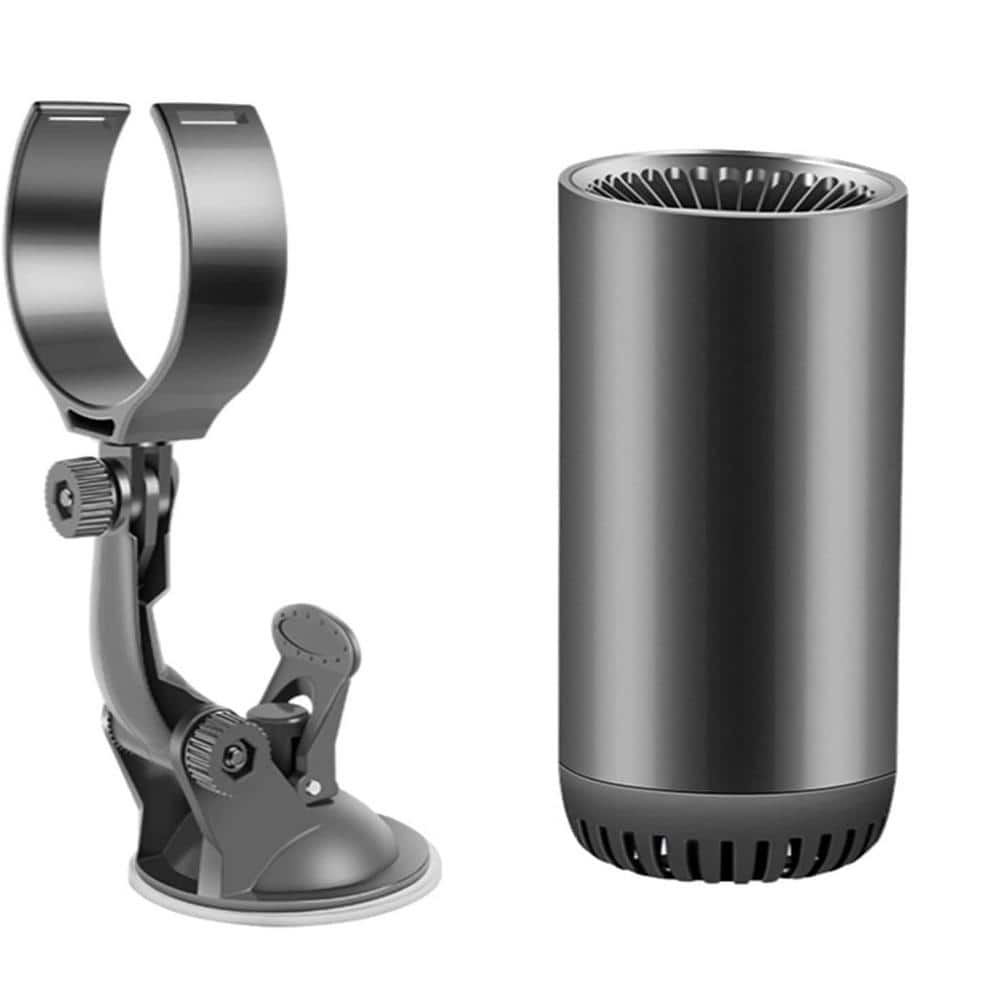 12V 150W Portable Forced Air Electric Car Heater, Windshield Defogger, 2 in 1 Fast Heating Defroster with Suction, Gray - Hercitys