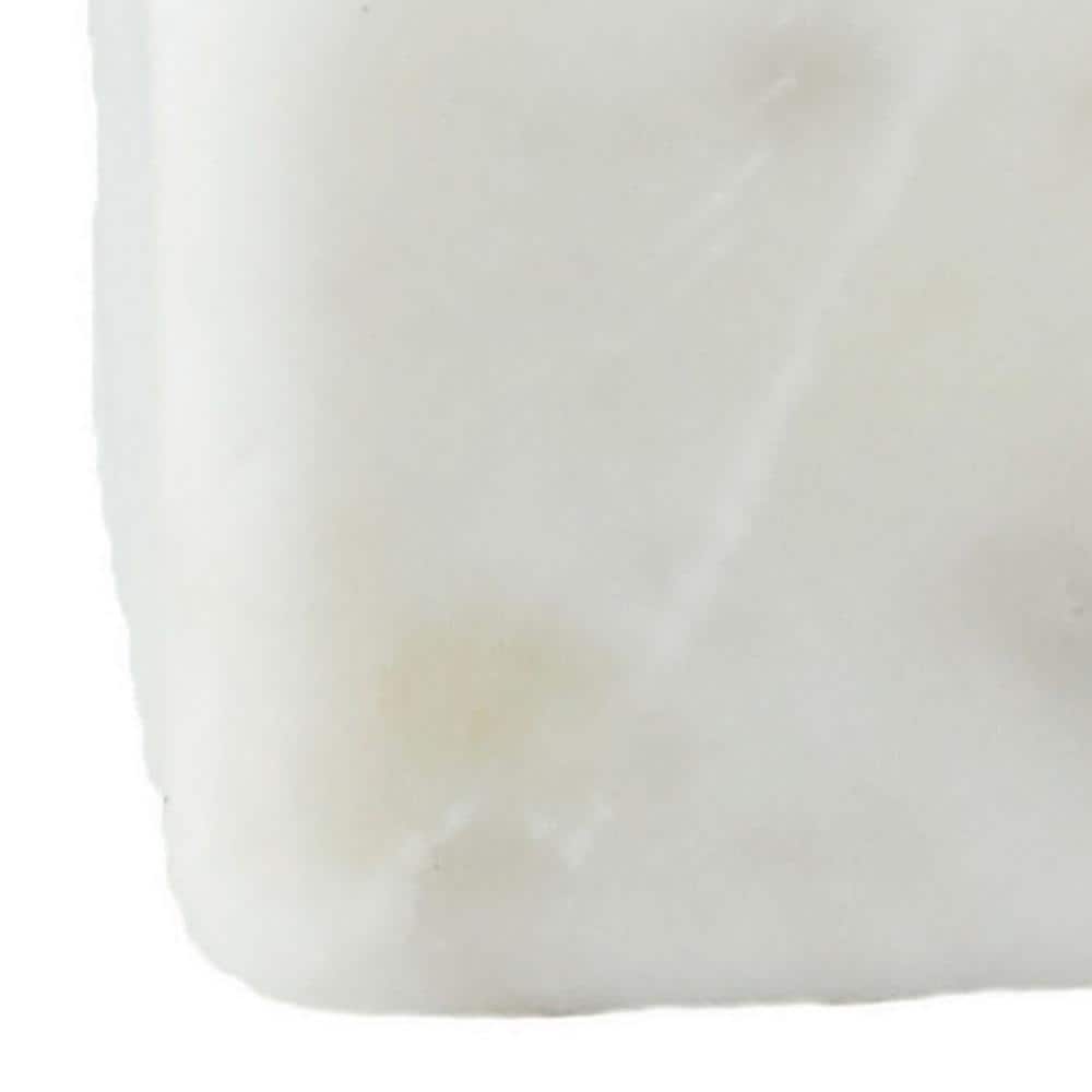 3 in. 2 fl. oz. White Marble Serving Bowl with Brass Spoon (Set of 2) - Hercitys