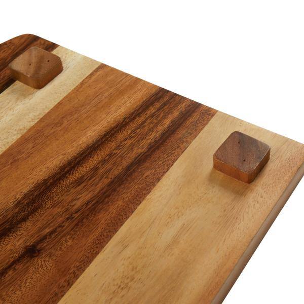 24 in. W x 1.5 in. H x 14 in. D Rectangle Brown Wood Serving Trays with Raised Edge - Hercitys