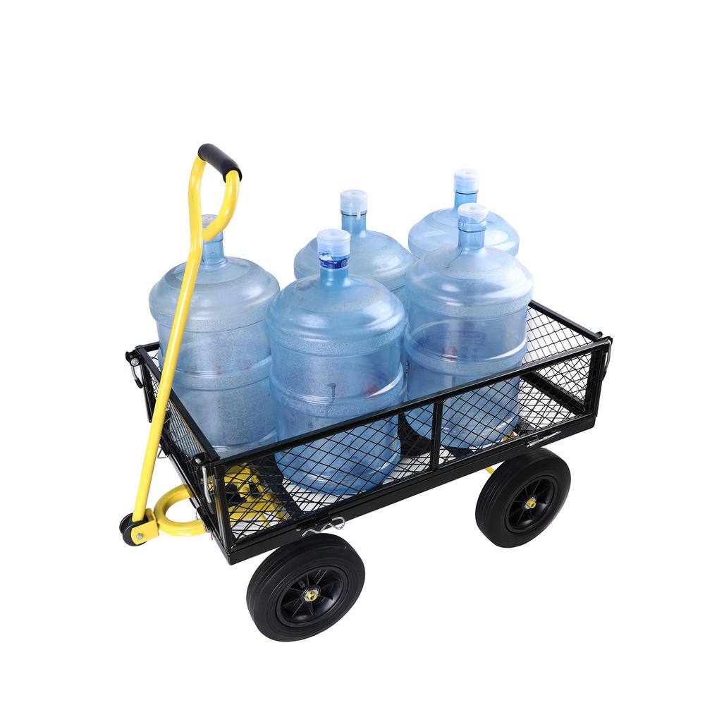 3.5 cu. ft. Metal Garden Cart, Black - Hercitys