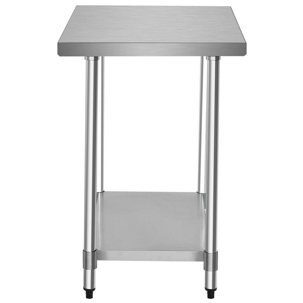 36 in. x 24 in. Stainless Steel Commercial Utility Table Kitchen Prep Table with Bottom Shelf - Hercitys